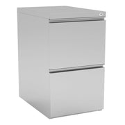 OfficeSource Metal Pedestals 2 Drawer Metal Dual File Pedestal - 22"D - Silver