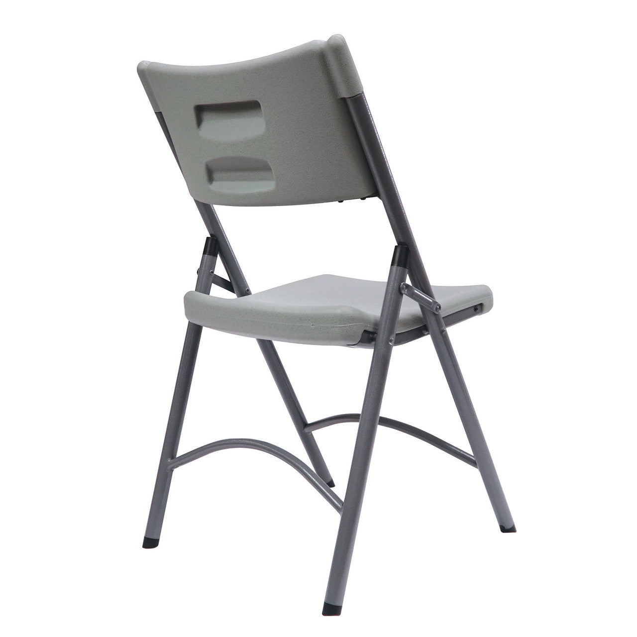 OfficeSource  Plastic Blow-Molded Folding Chair - Set of 4 - Gray with Gray Frame