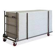 OfficeSource Blow Molded Folding Tables Rectangular Table Cart - Gray
