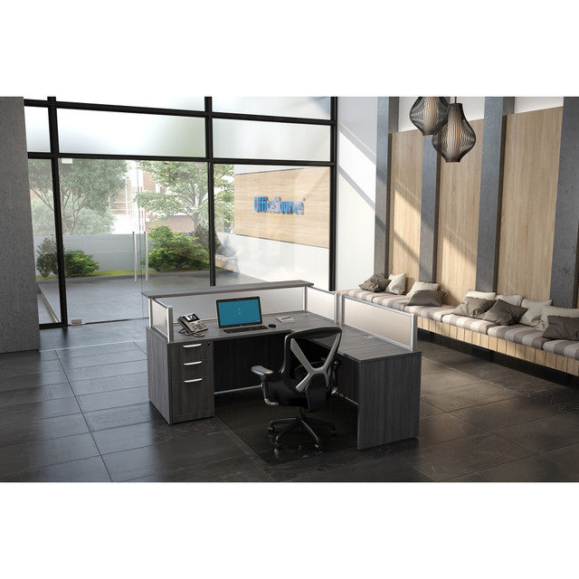 OfficeSource Borders II Frosted Acrylic Panel w/Silver Frame - 30"W x 12"H