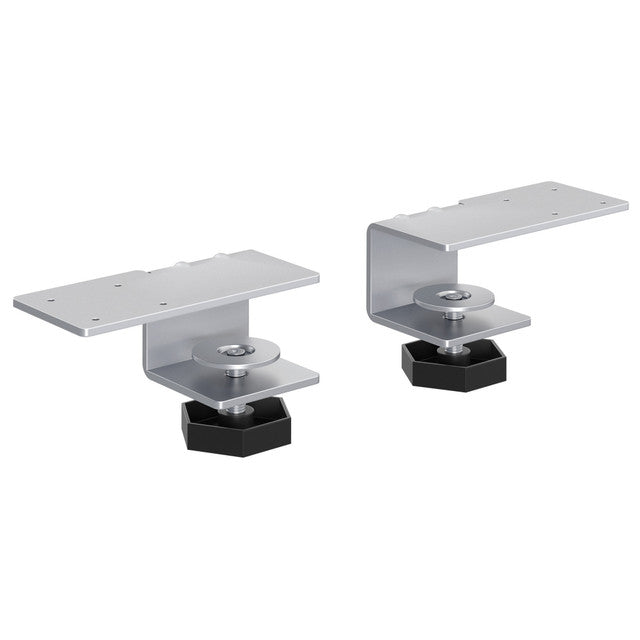 OfficeSource Borders II Borders Offset Clamp Mount - Set of 2 - Silver