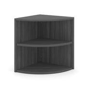 OfficeSource Laminate Corner Bookcase - 24"W x 24"D - Coastal Gray