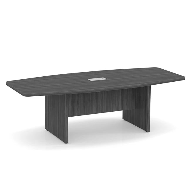 OfficeSource  Boat Shaped Conference Table with Slab Base - 95" - Coastal Gray