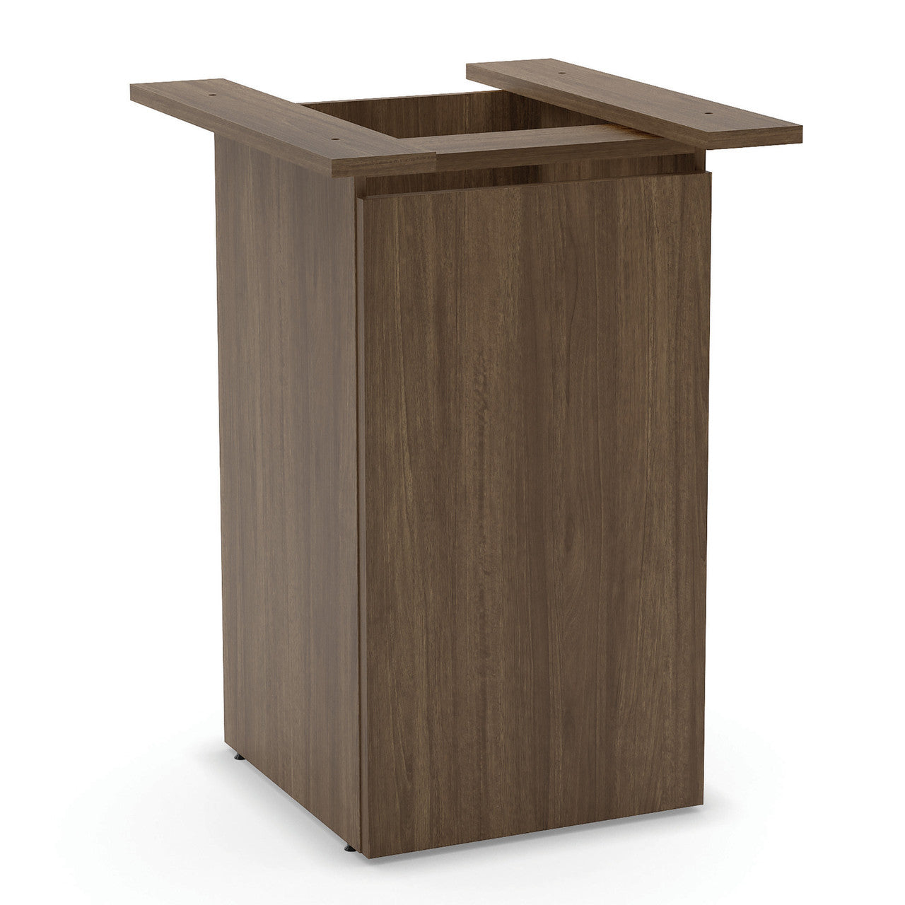 OfficeSource OS Conference/Multi-Purpose Cube Base With Access Door - Modern Walnut