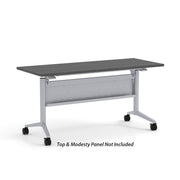 OfficeSource Training Tables T-Flip Top Table Leg - 46"W x 23"D - Silver