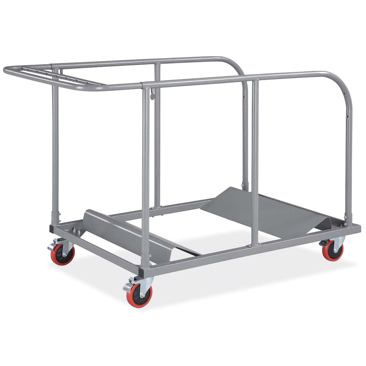 OfficeSource Blow Molded Folding Tables Round Table Cart - Gray