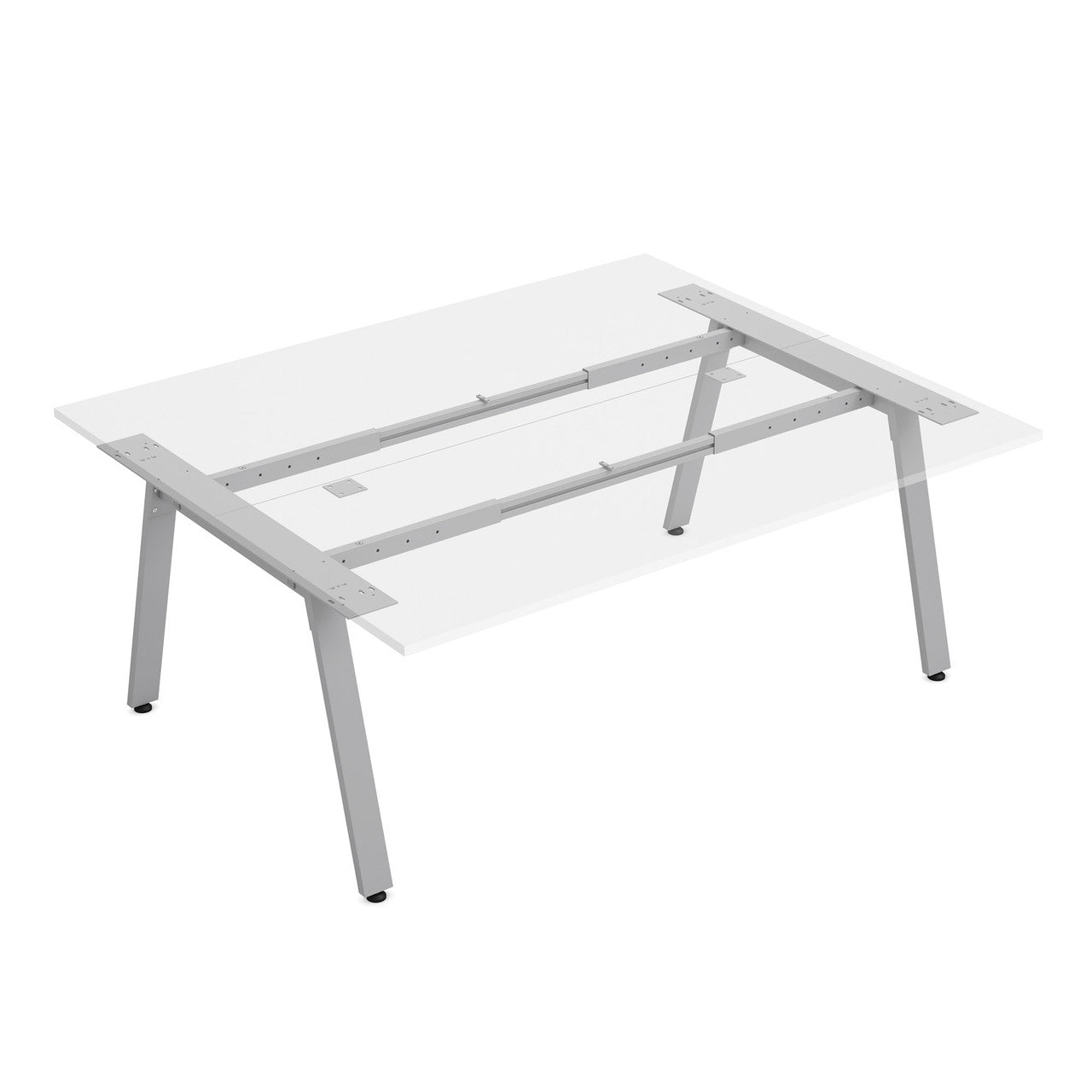 OfficeSource Variant Back-to-Back Workstation - Oblique Style - Silver