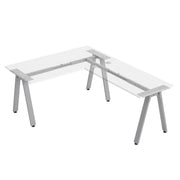 OfficeSource Variant L-Shaped Desk - Oblique Style - Silver