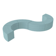 Pro Series Upholstered S Curve Ottoman 18" Height, 6-Piece - Sky Blue Crosshatch