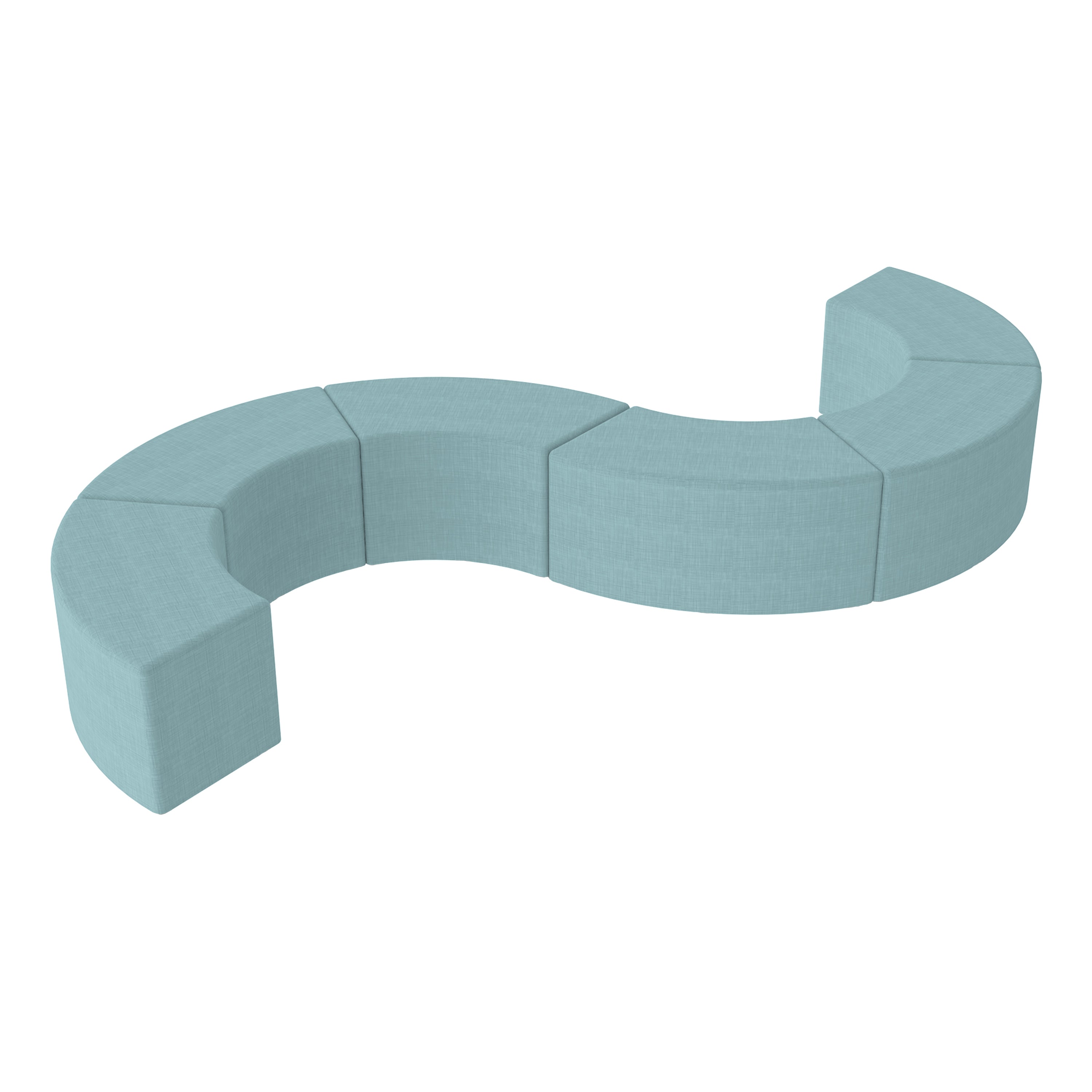 Pro Series Upholstered S Curve Ottoman 18" Height, 6-Piece - Sky Blue Crosshatch