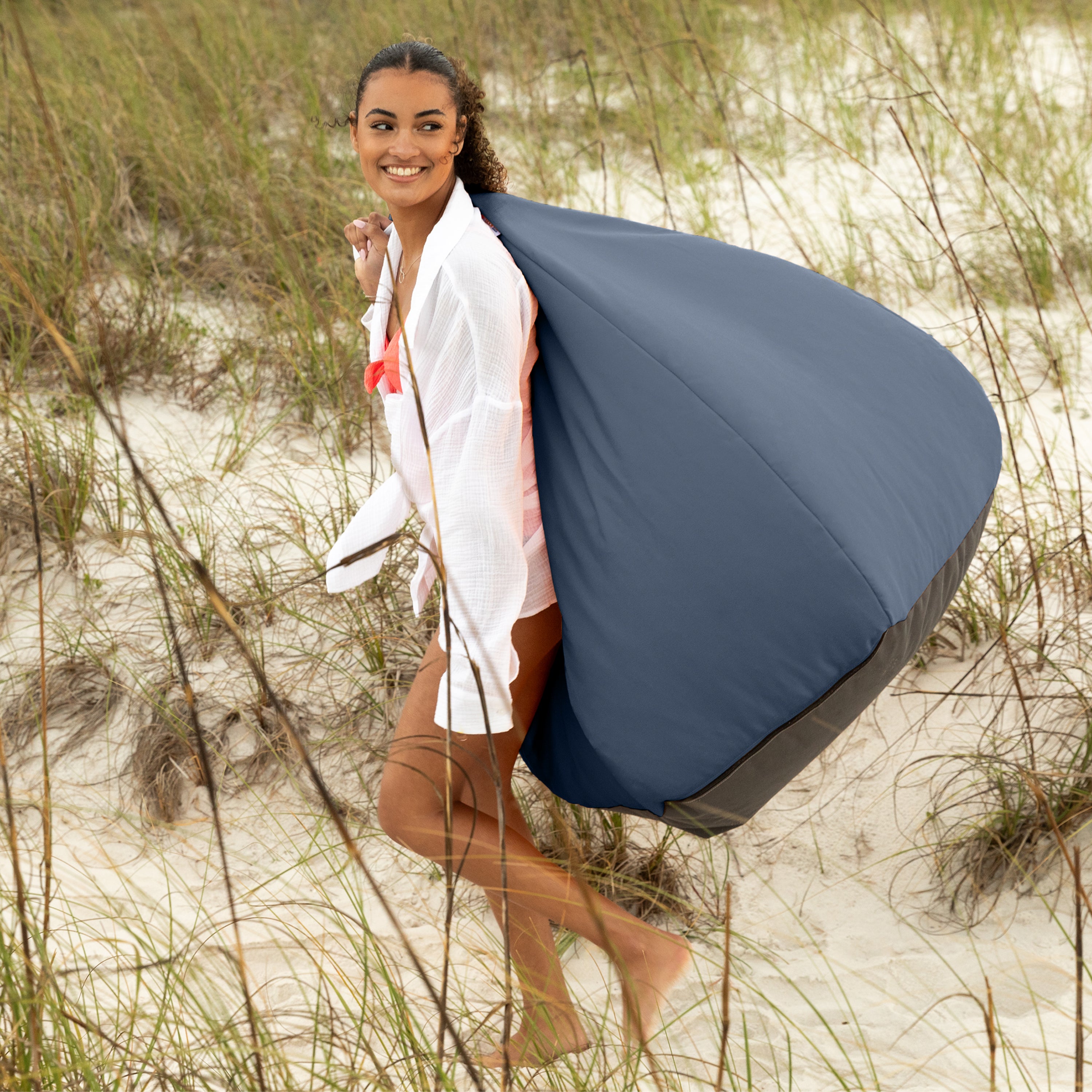 Jaxx Kiss Bean Bag Chair | Casual Poolside & Patio Seating | Sunbrella, Navy