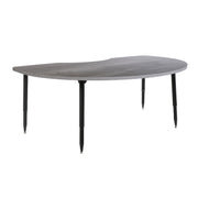 Adapte 48" x 72" Kidney Woodgrain Activity Table with Adjustable Tapered Legs - Gray Wood/Black