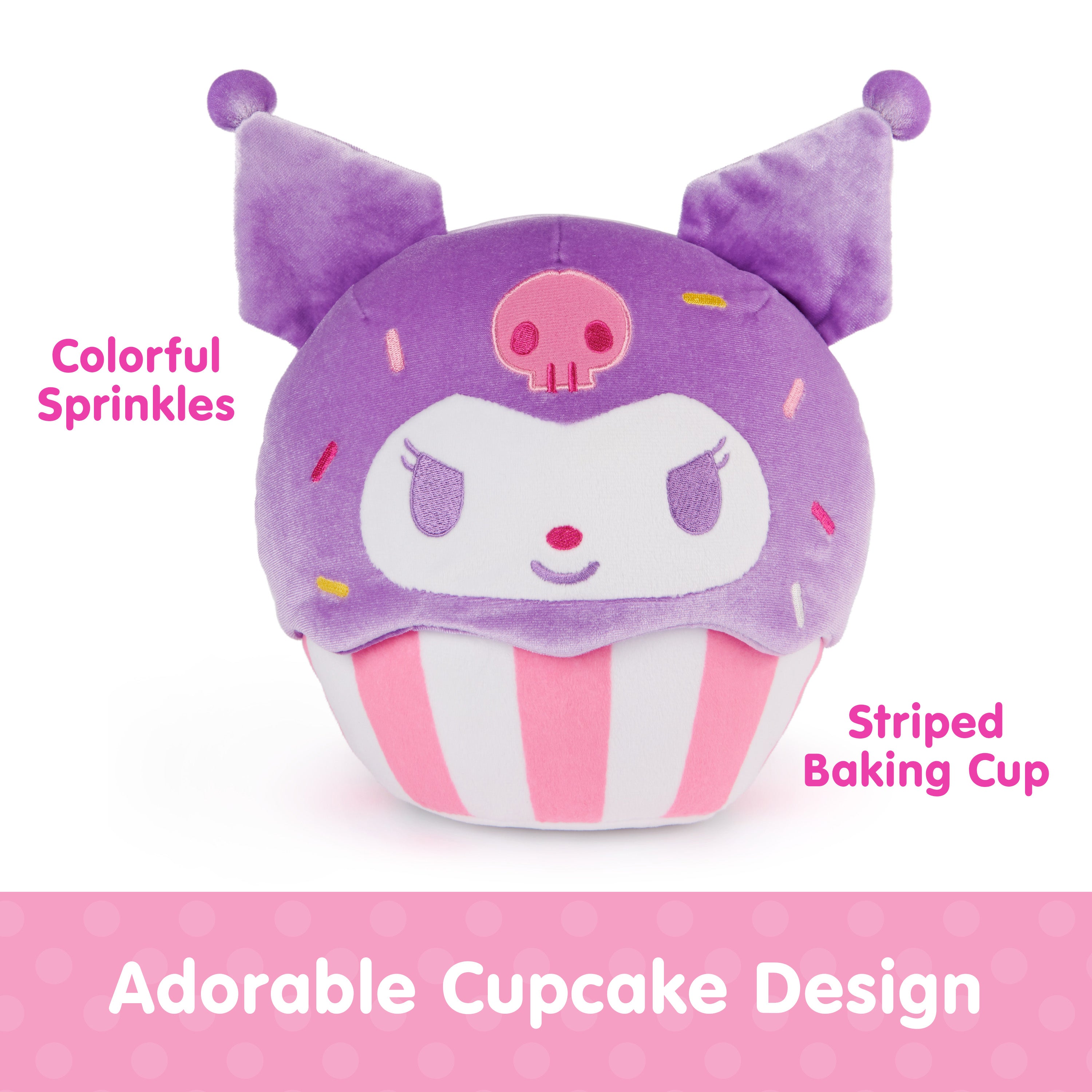 GUND Sanrio Hello Kitty and Friends Kuromi Cupcake Plush, Stuffed Animal for Ages 1 and Up, Purple/White, 8”