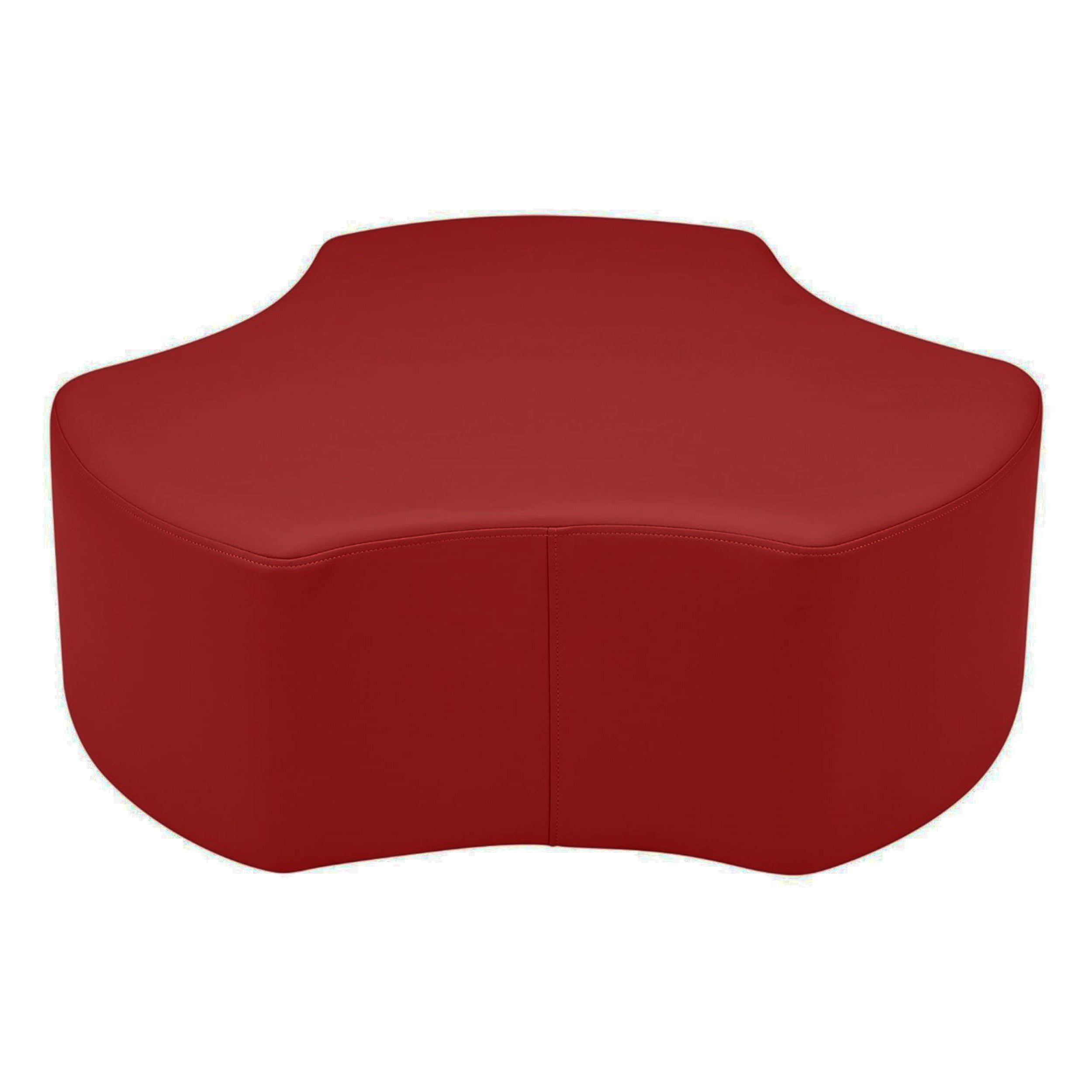 Pro Series Upholstered Spoke Ottoman, 6-Piece Set - Crimson