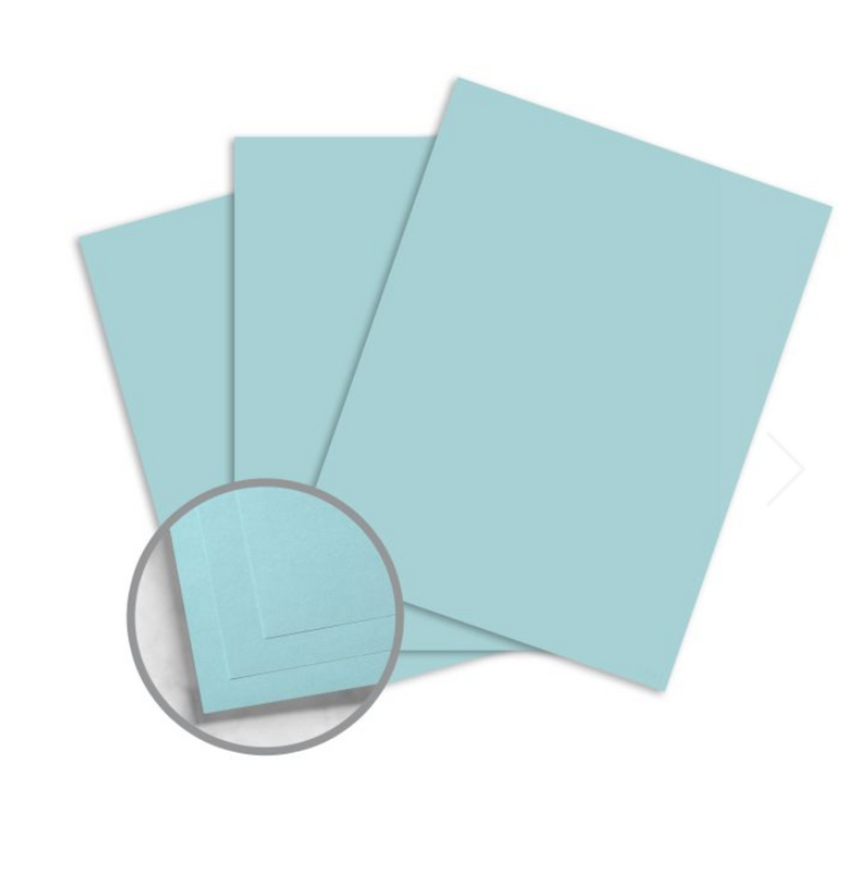 Vellum Bristol 8.5" x 11" Color Copy Paper, 90 lbs., BLUE - SMOOTH, 250 Sheets/Ream