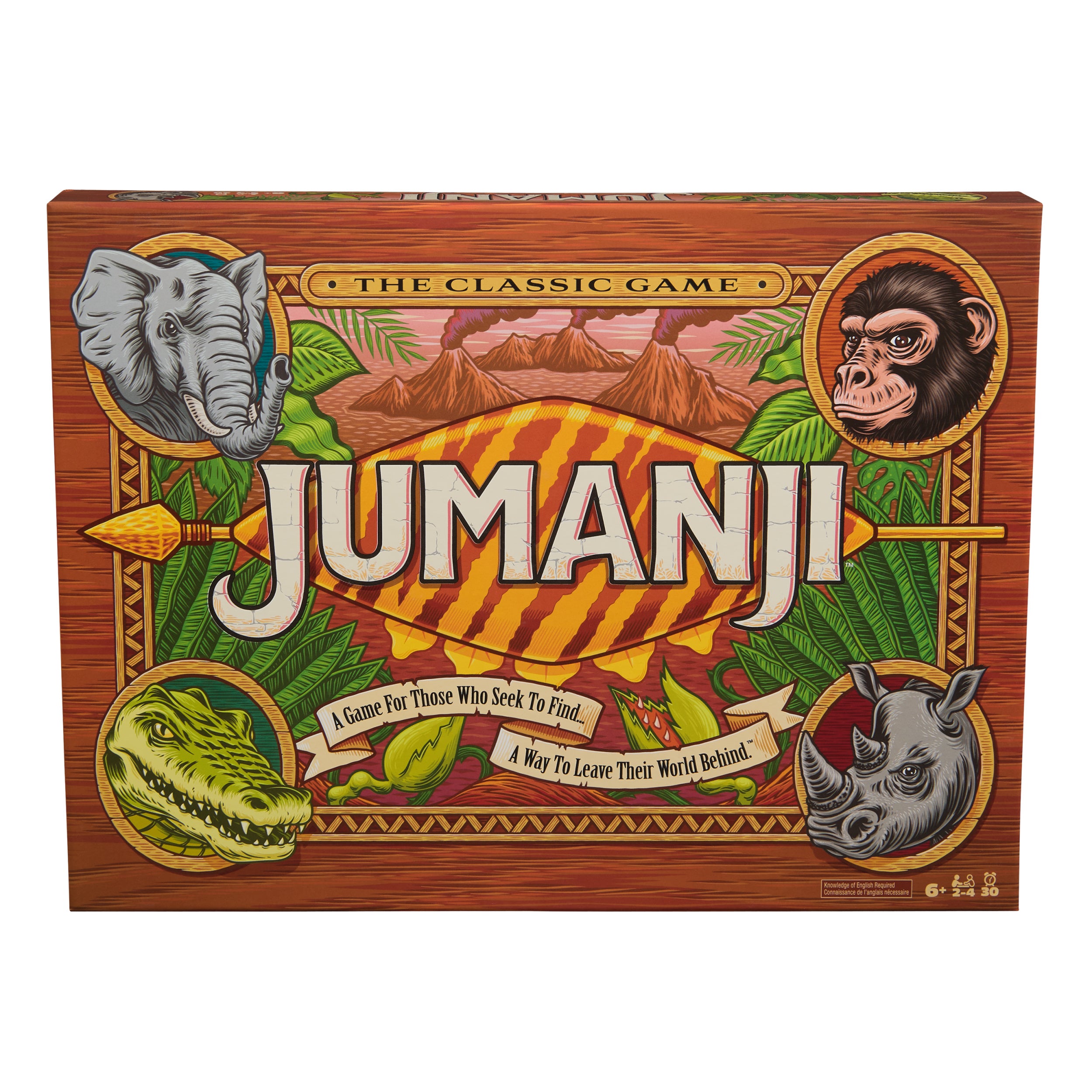 Spin Master Games, Jumanji 30th Anniversary Edition, The Classic Thrilling Adventure Family Board Game Based on the Action-Comedy Movie, Updated Jungle Challenges, 2-4 Players, for Ages 6 & Up
