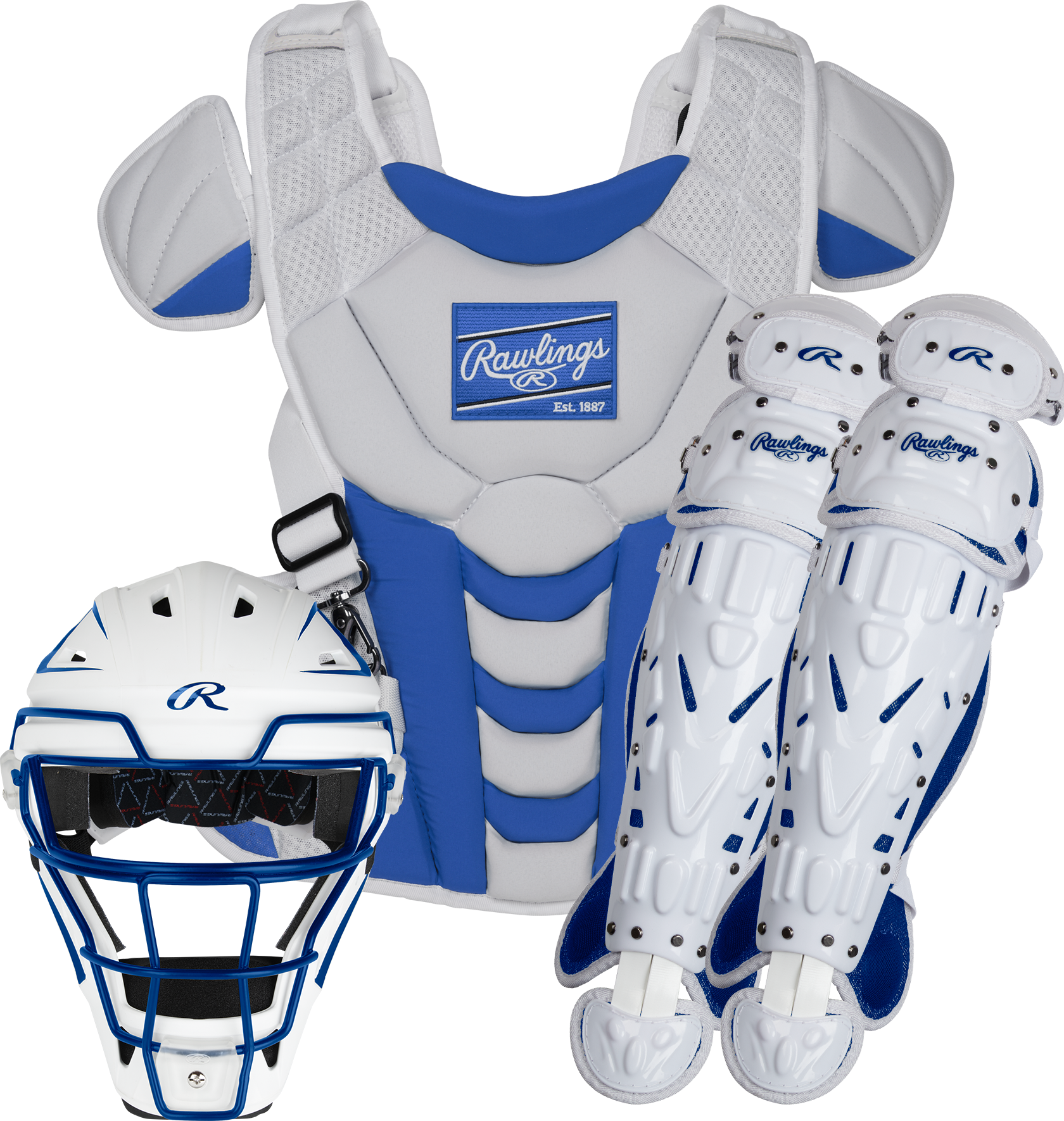 Rawlings Velo 2.0 Series Softball Medium Catchers Set - Royal/White