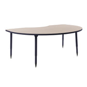 Adapte 48" x 72" Kidney Thermofused Activity Table with Adjustable Tapered Legs - Asian Sand/Navy