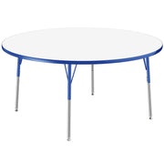 60" Round Dry-Erase Activity Table with Adjustable Standard Swivel Glide Legs - Whiteboard/Blue