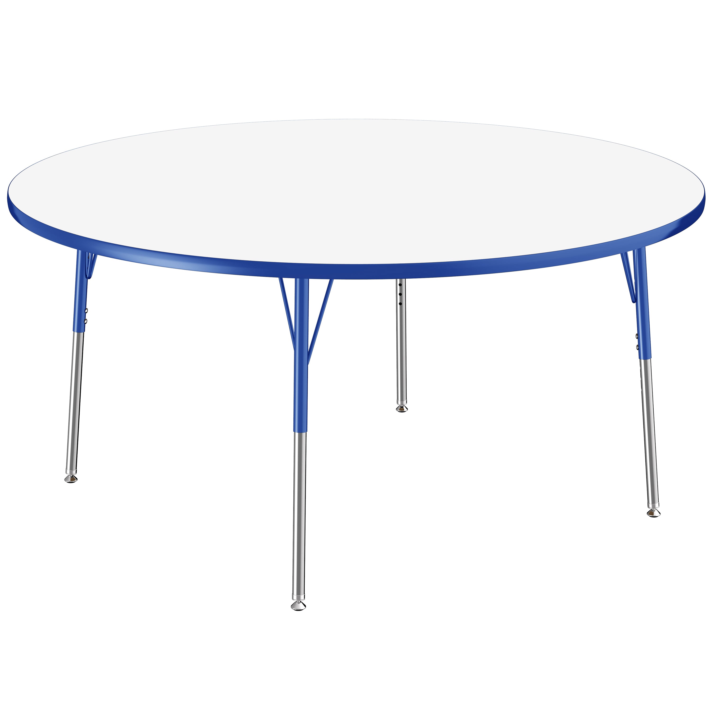 60" Round Dry-Erase Activity Table with Adjustable Standard Swivel Glide Legs - Whiteboard/Blue