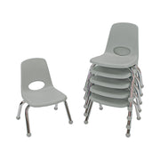 10" Stack Chair with Ball Glides - Light Gray