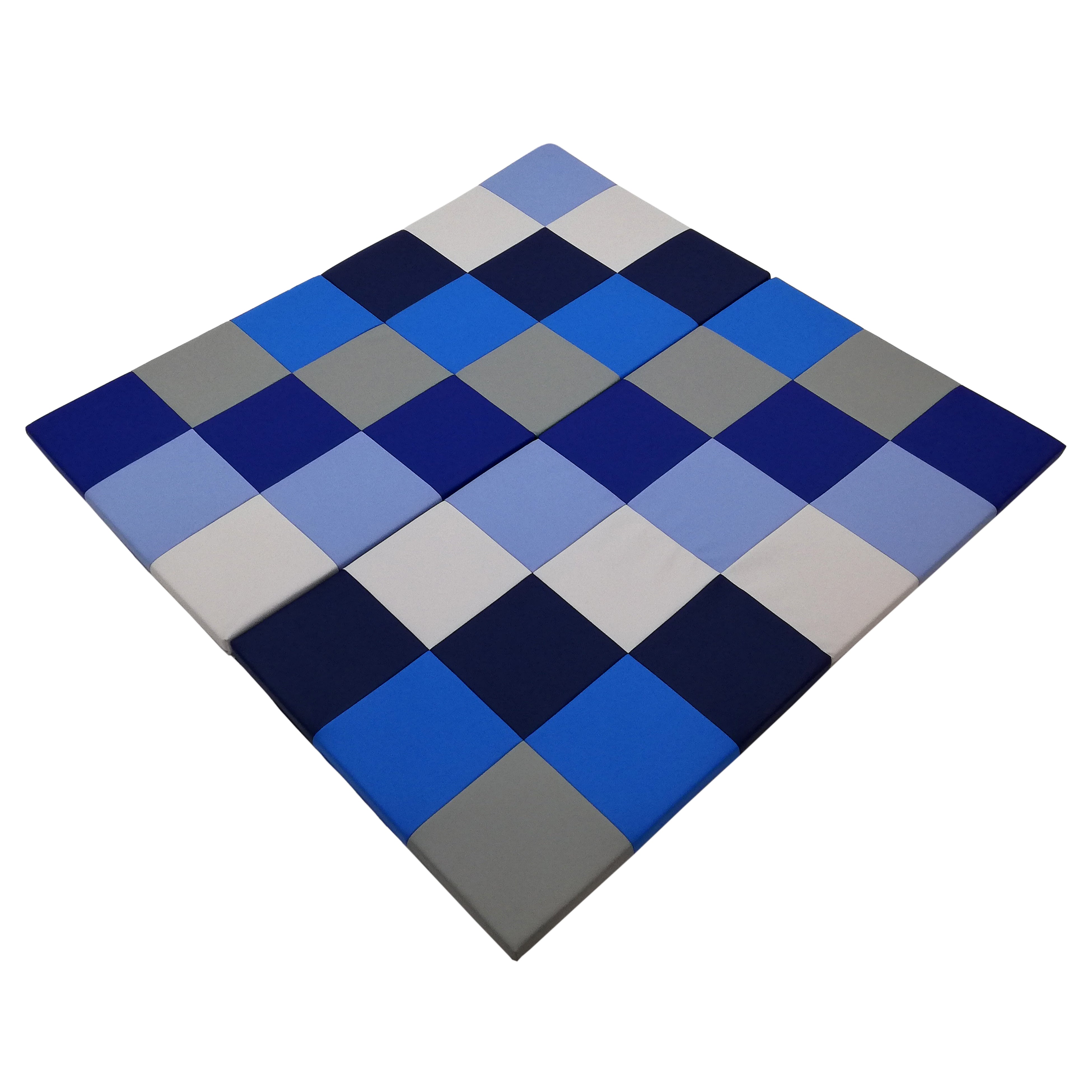Softscape Space Saver 4-Fold Toddler Activity Mat - Navy/Powder Blue
