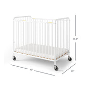 Chelsea Compact Metal Evacuation Crib, Slatted End Panels