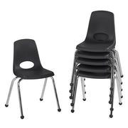 16" Stack Chair with Ball Glides - Black