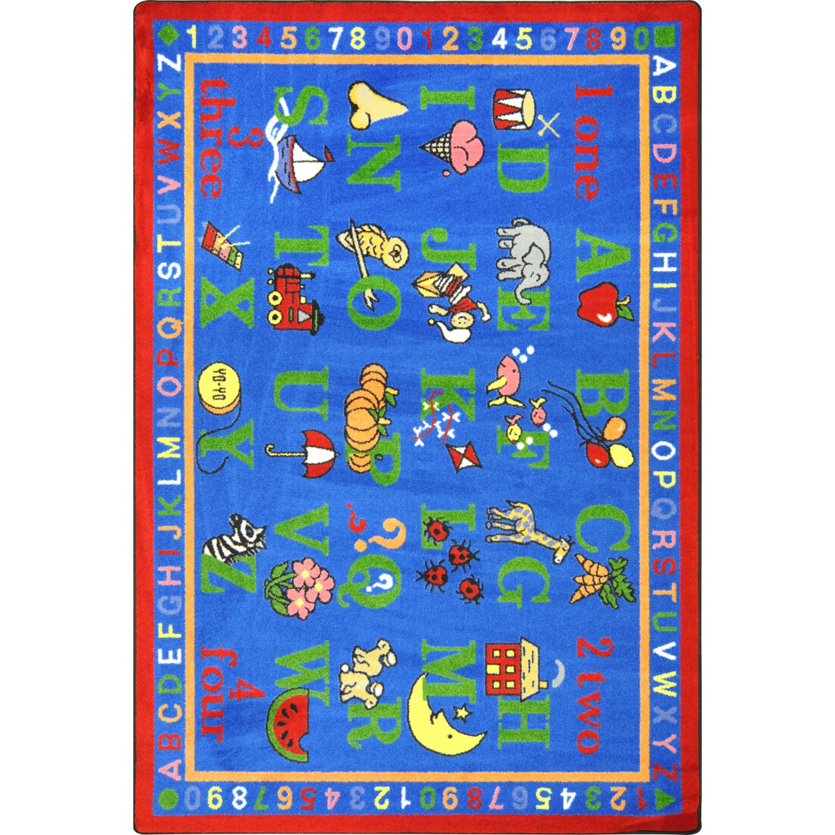 Phonics Fun 5'4" x 7'8" area rug in color Multi
