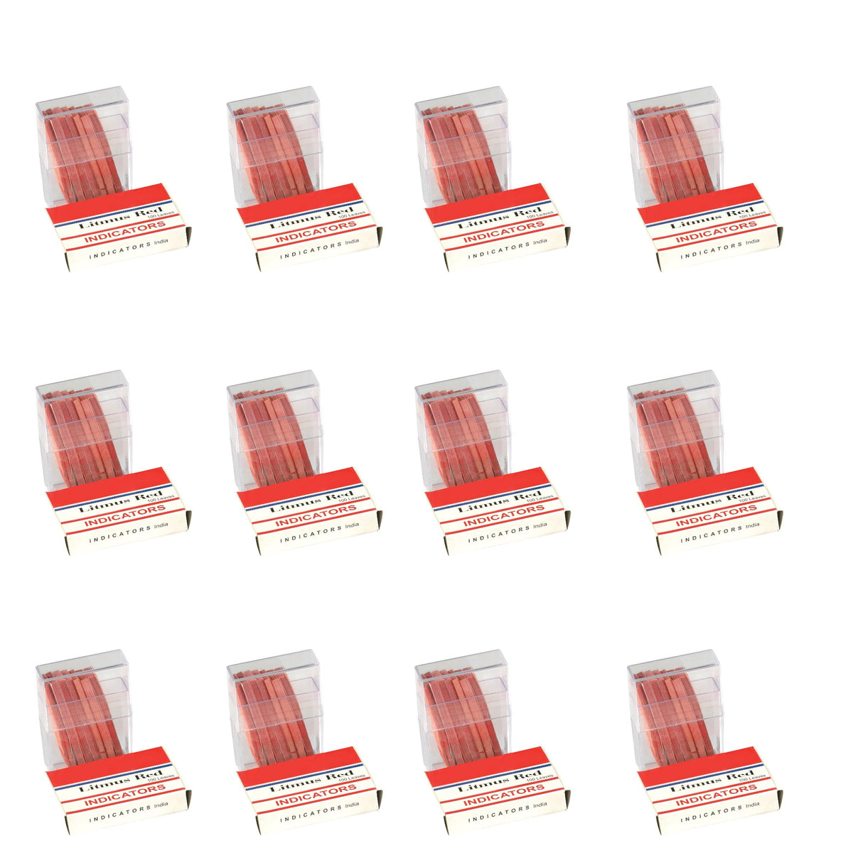 Red Litmus Paper, Case of 12 Packs with 100 Strips Per Pack