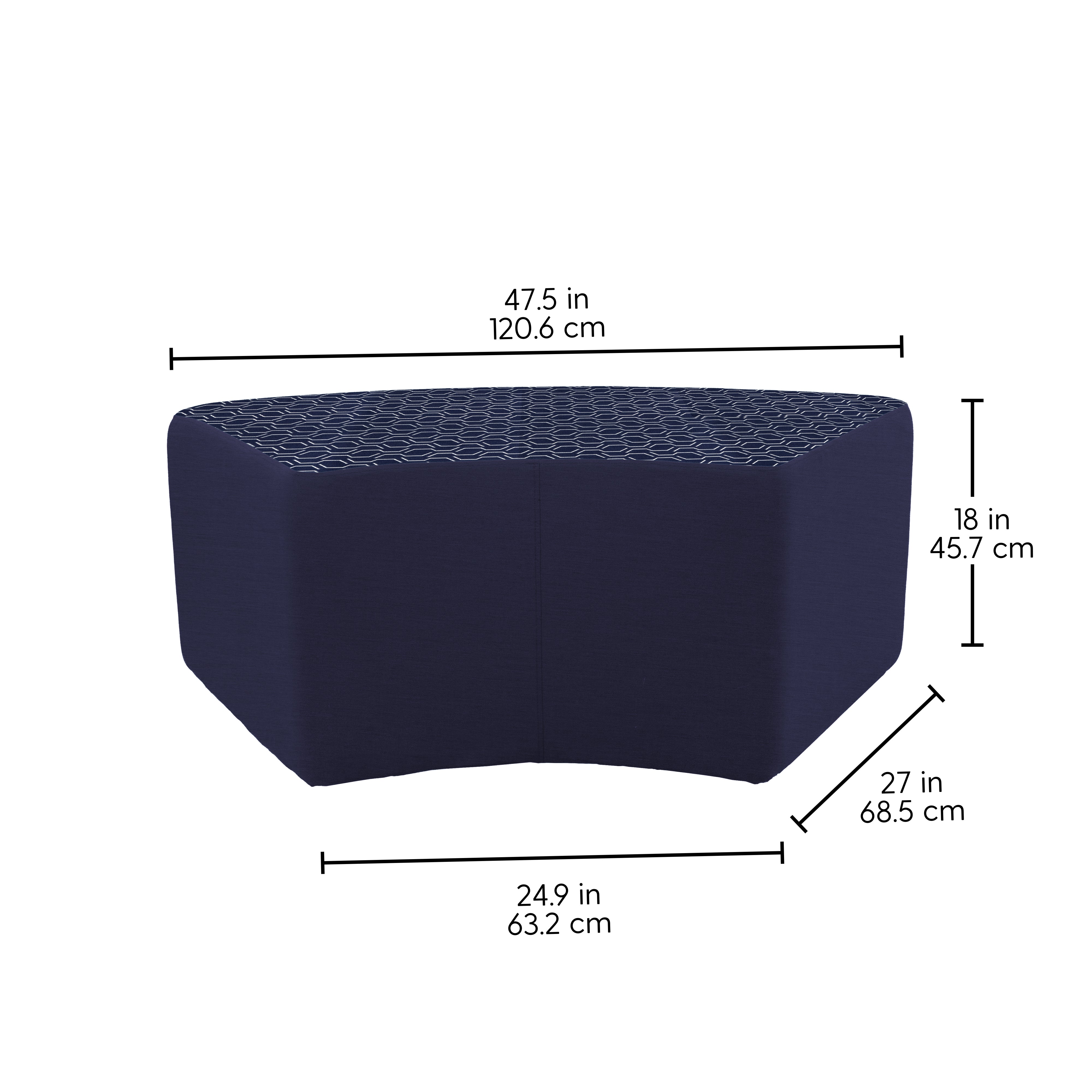Outdoor 24" x 48" S-Curve Ottoman with Sunbrella, 18" H - Adaptation Indigo/Canvas Navy