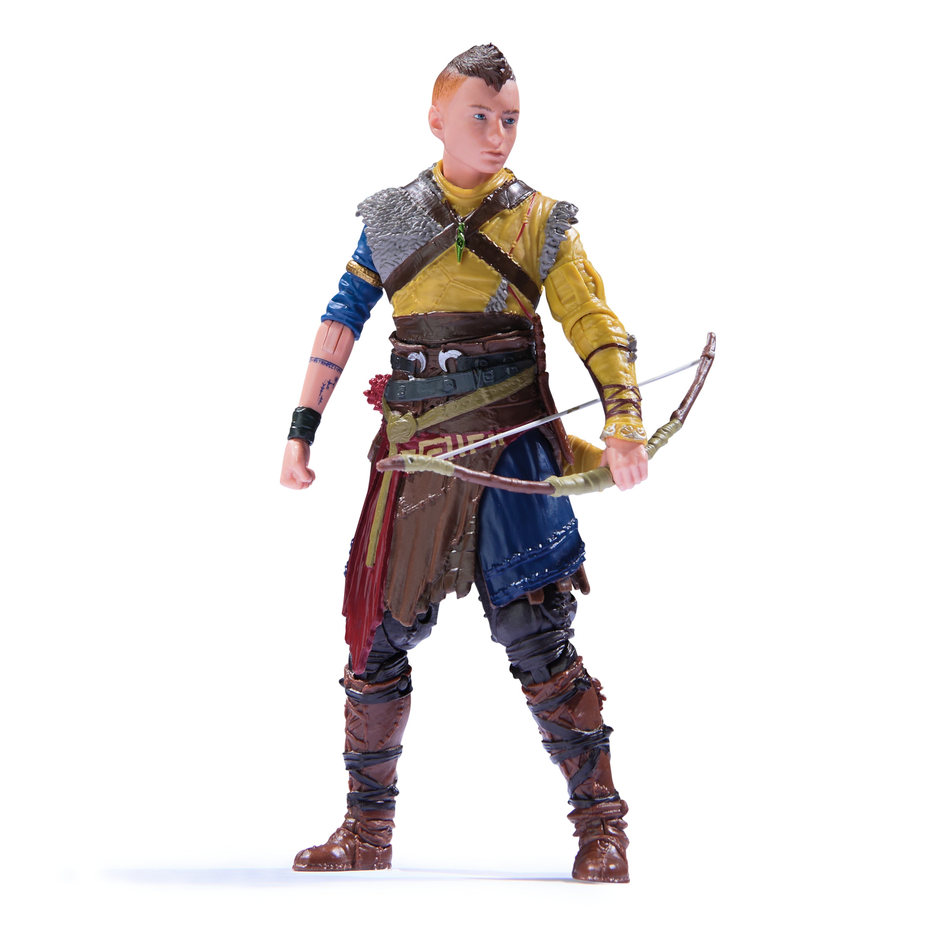 PlayStation God of War Ragnarok, 6” Atreus Action Figure with 4 Accessories, The Shapes Collection, For PS5 Fans & Collectors Ages 17+