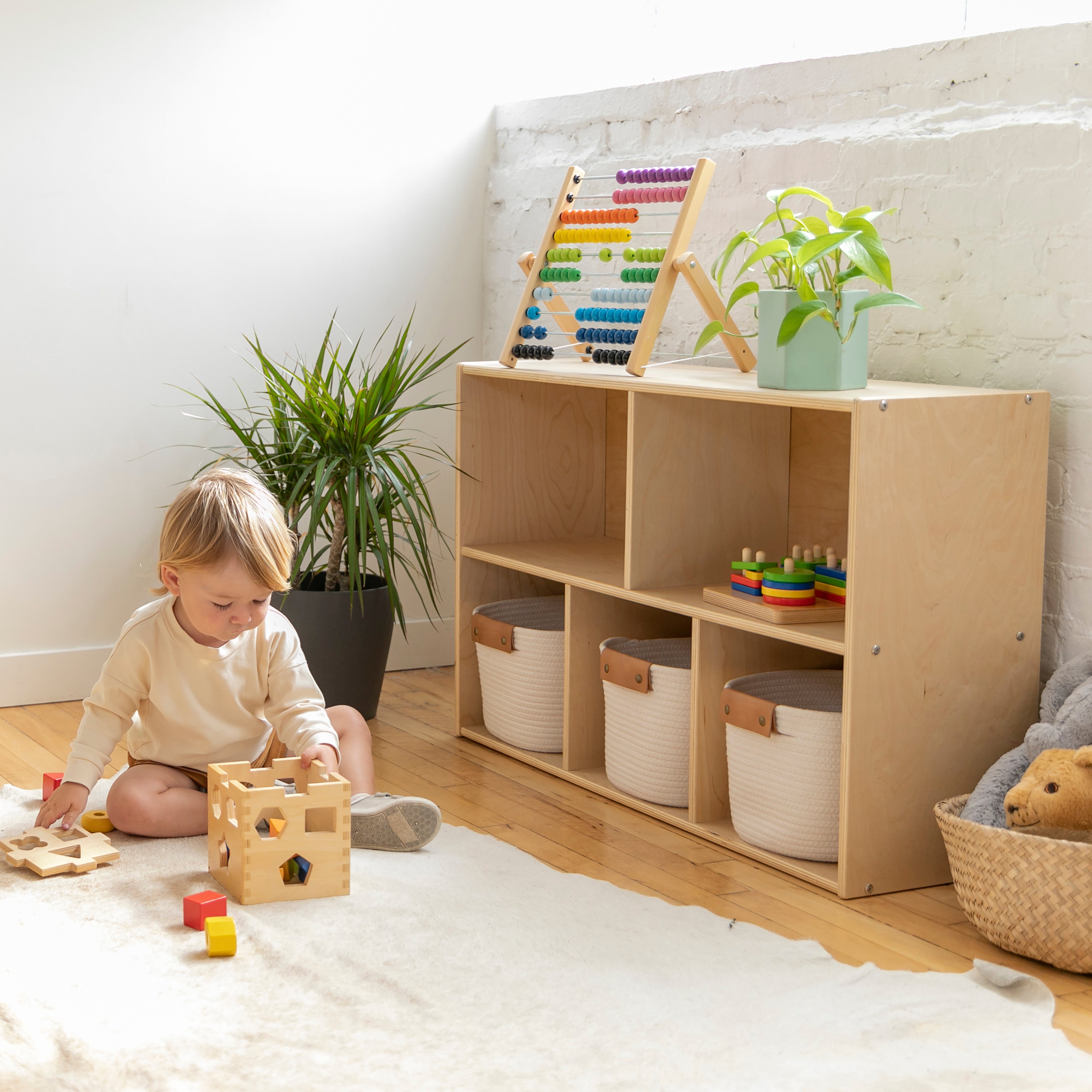 Streamline 5-Compartment Storage Cabinet 24in H - Natural