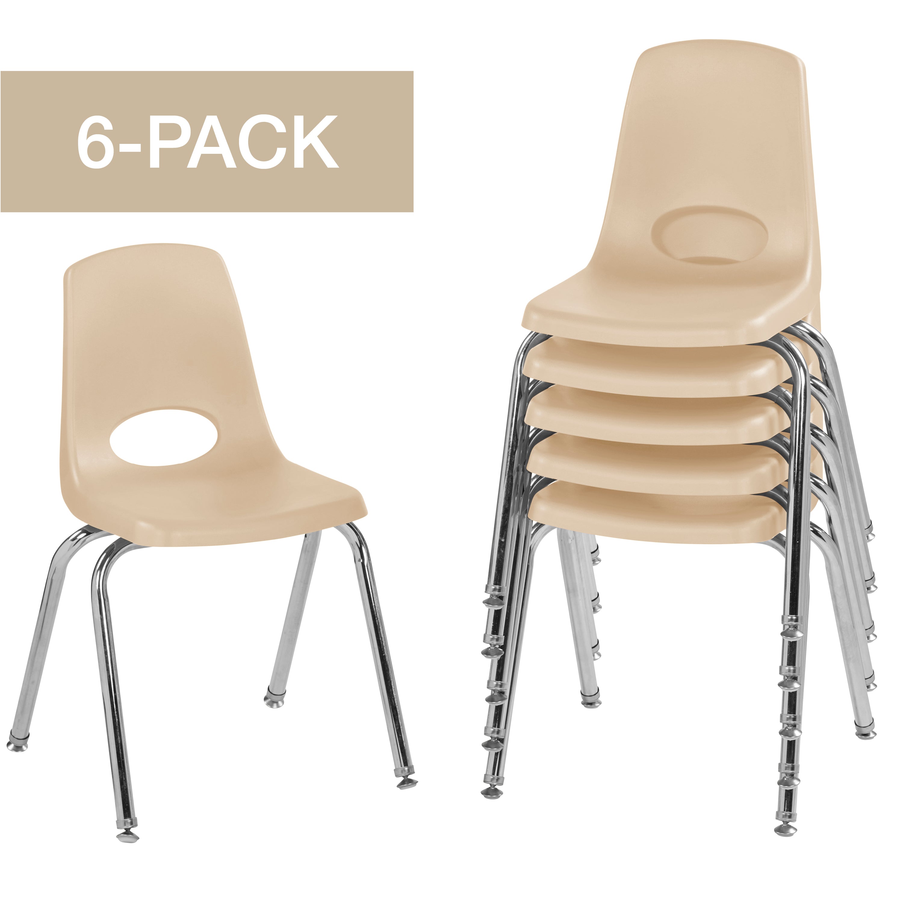 16" Stack Chair with Swivel Glides - Sand