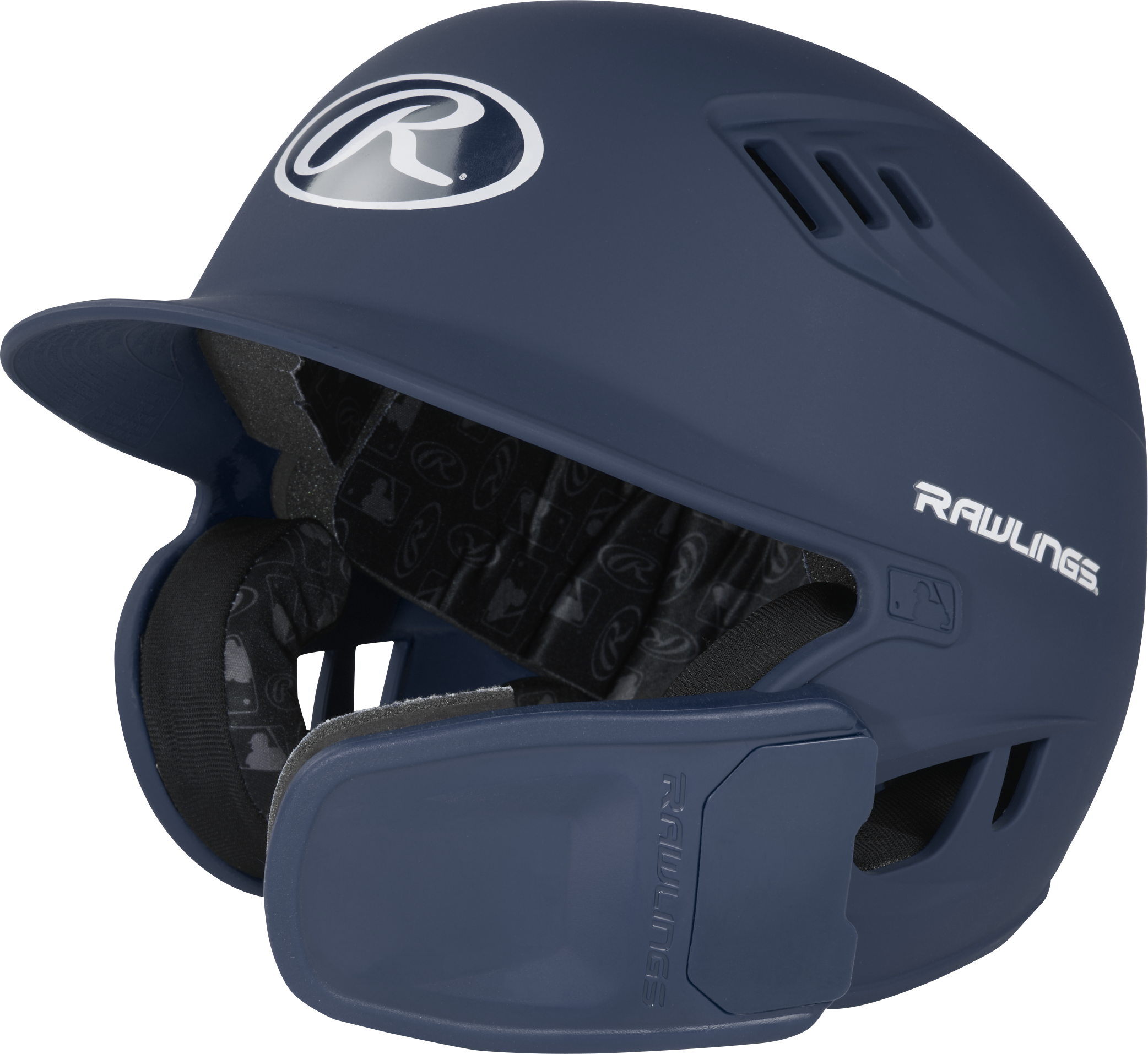 Rawlings R16 Matte Junior 1-Tone Baseball Helmet With Reversible Extension - Navy