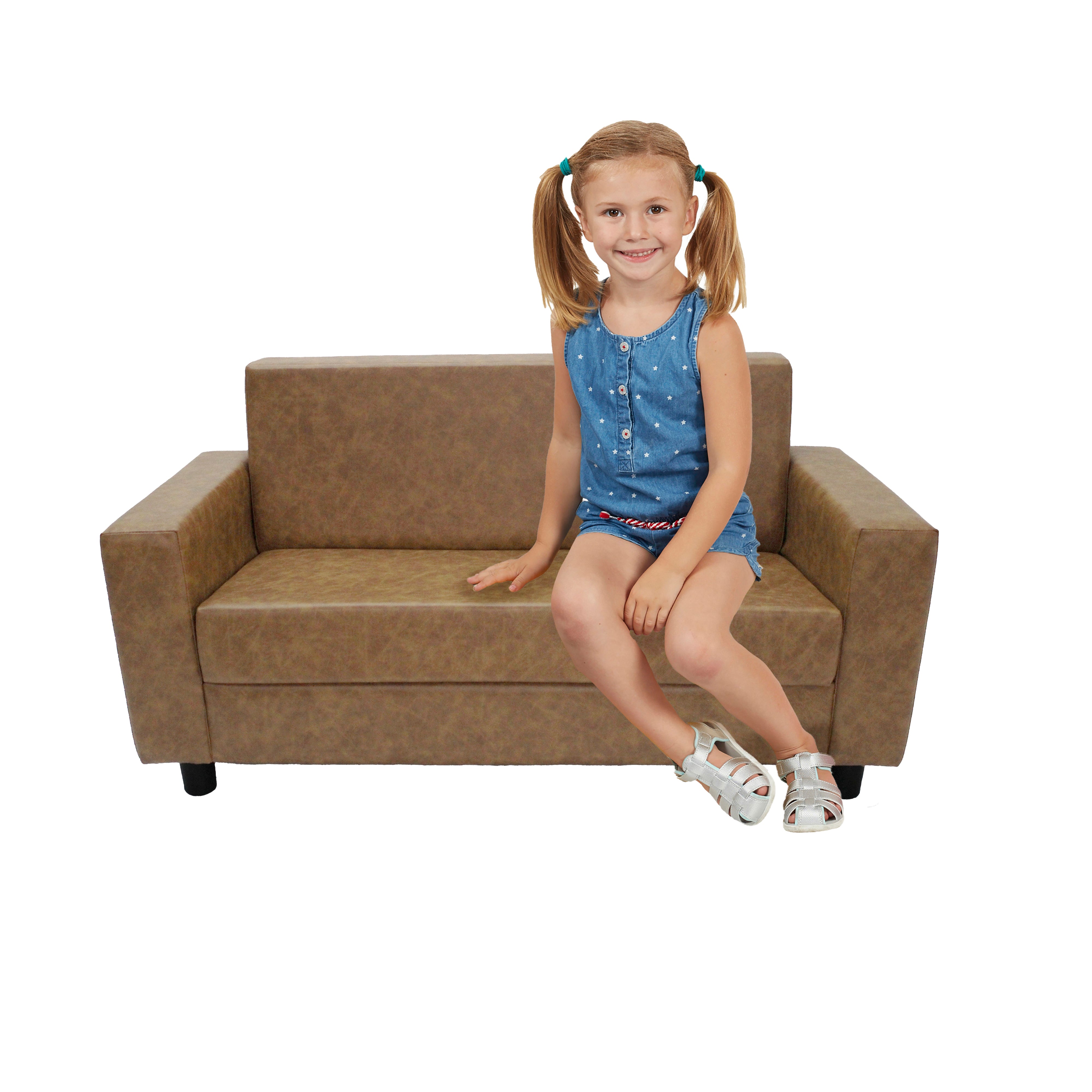 Rustic Inspired Playtime Classic Sofa - Pecan