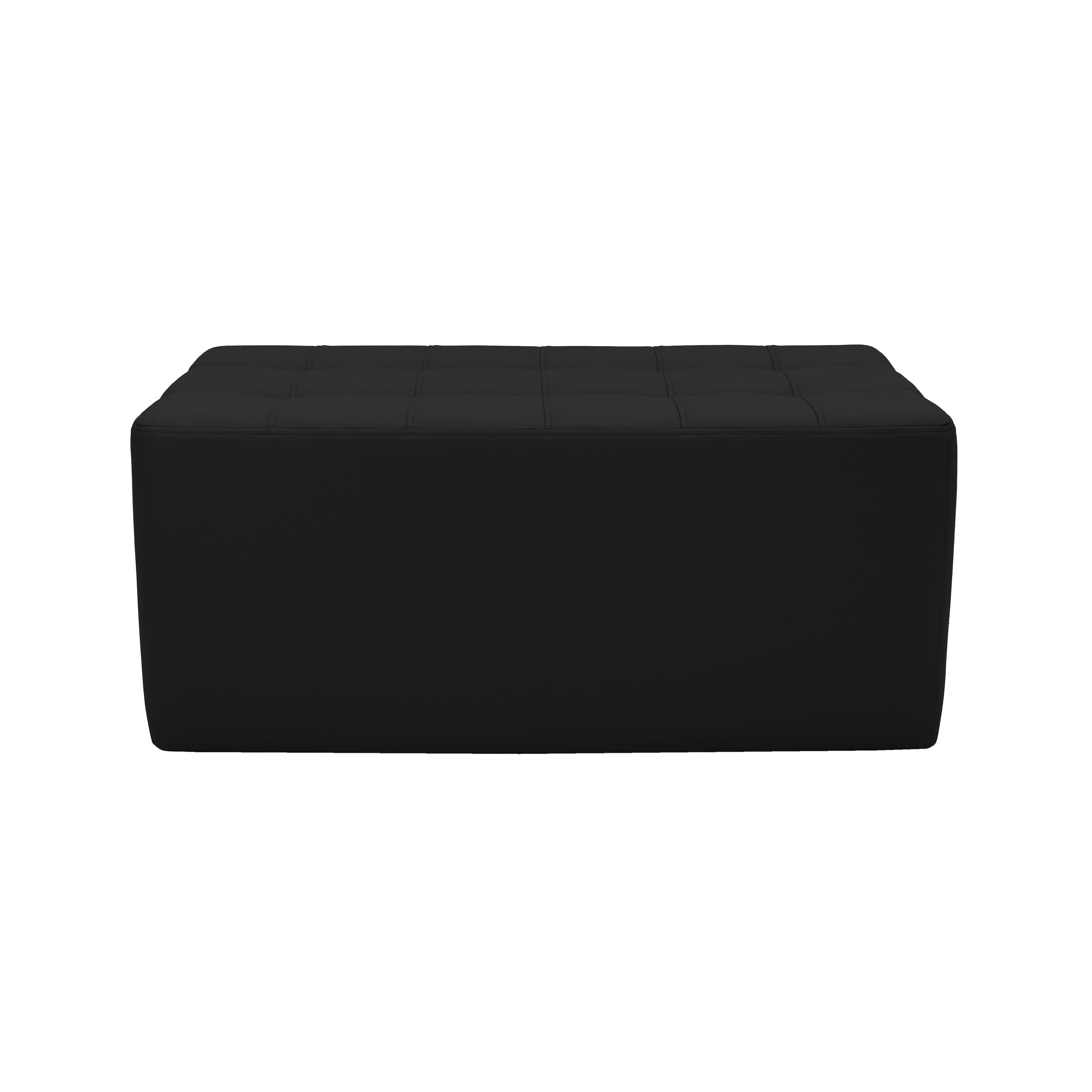 Tufted Rectangle Ottoman 16" Height - Black
