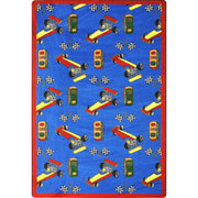 Pit Stop 3'10" x 5'4" area rug in color Blue