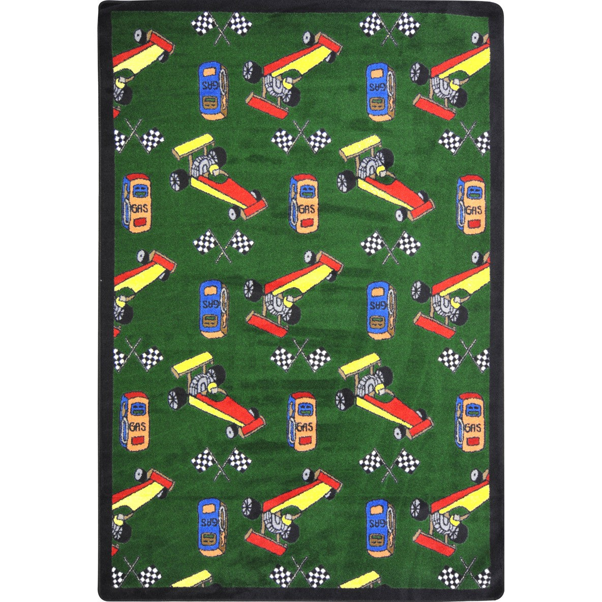 Pit Stop 5'4" x 7'8" area rug in color Green
