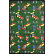 Pit Stop 5'4" x 7'8" area rug in color Green