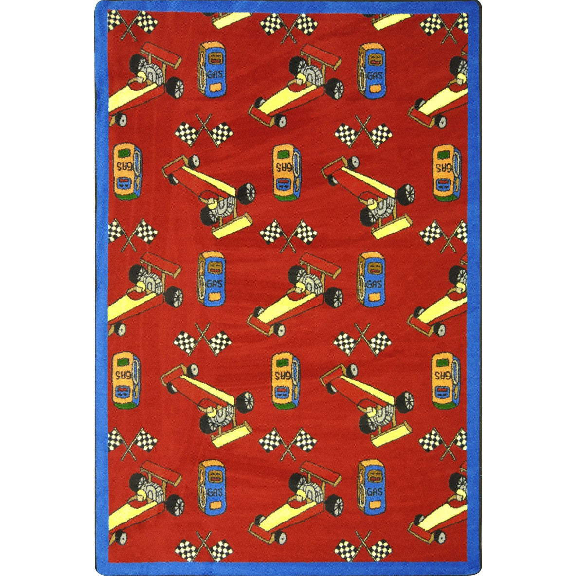 Pit Stop 3'10" x 5'4" area rug in color Red