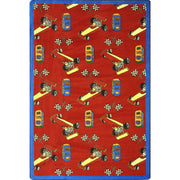 Pit Stop 3'10" x 5'4" area rug in color Red