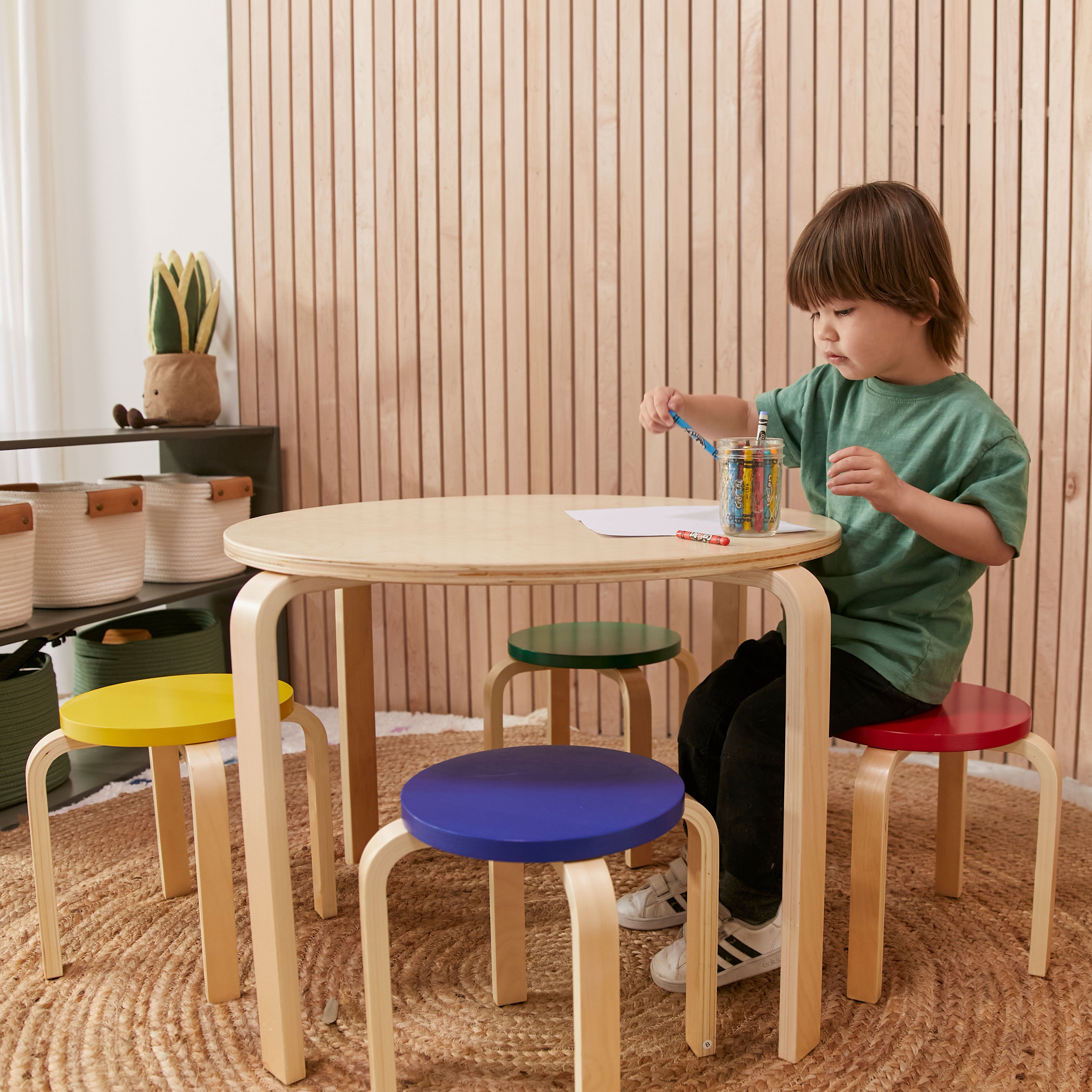 Bentwood Table and Stools Set - Assorted