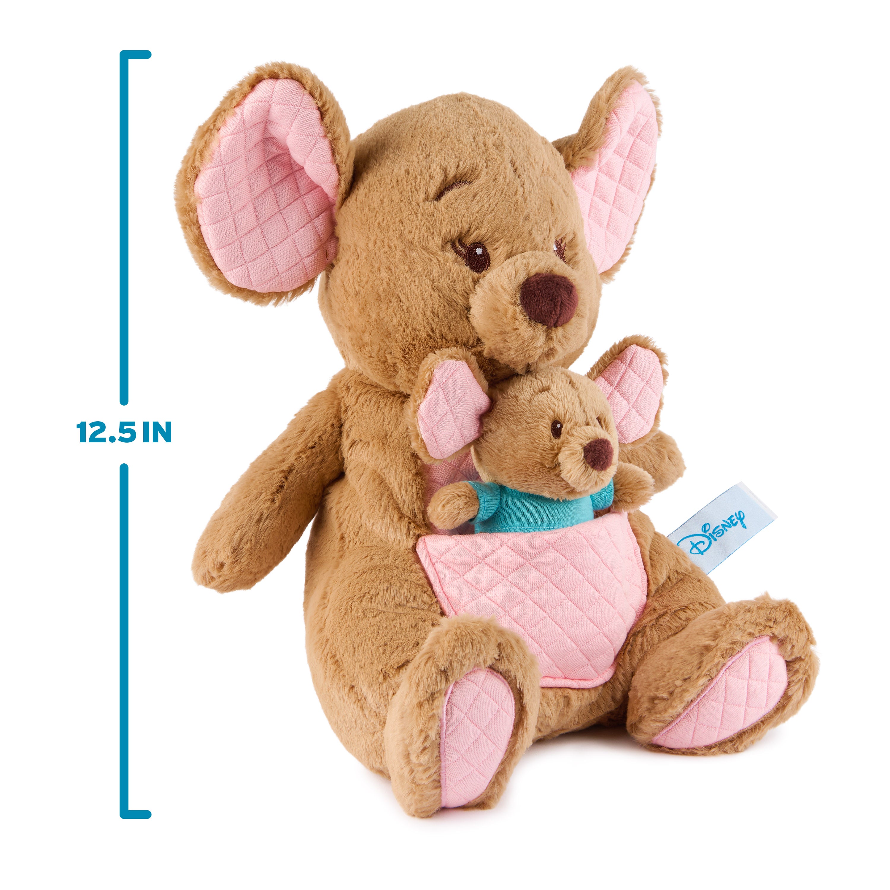 GUND Disney Official Kanga and Roo Oh So Snuggly Plush, Winnie the Pooh, Kangaroo and Baby Stuffed Animals for Ages 1 and Up, Brown, 12.5”