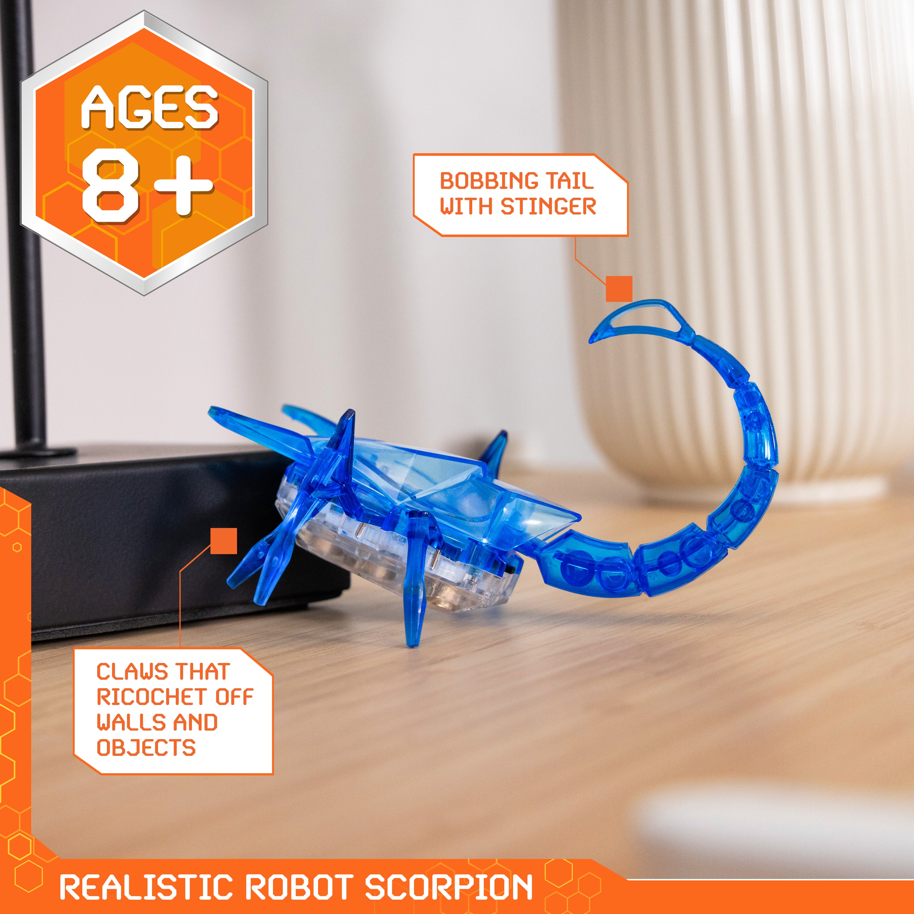 HEX BOTS Robotic Scorpion, Autonomous Mechanic Scorpion Toys for Kids, Adjustable Robotic Scorpion Figure, Robot Toys for Boys & Girls Ages 4 & Up, Styles May Vary
