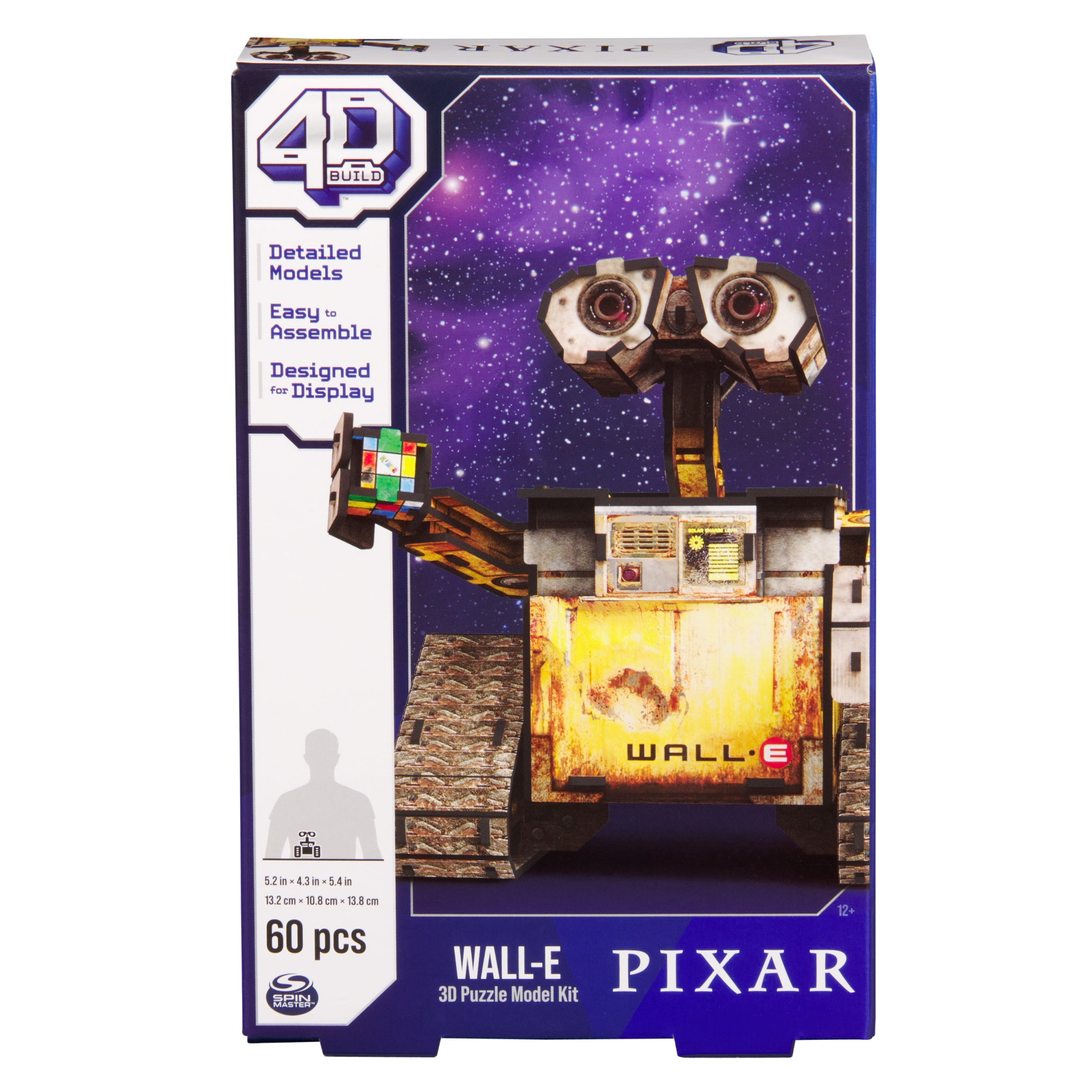 4D Build, Disney Pixar Wall-E 3D Puzzle Model Kit with Stand 60 Pcs | Disney Toys Desk Decor | Building Toys | 3D Puzzles for Adults & Teens 12+