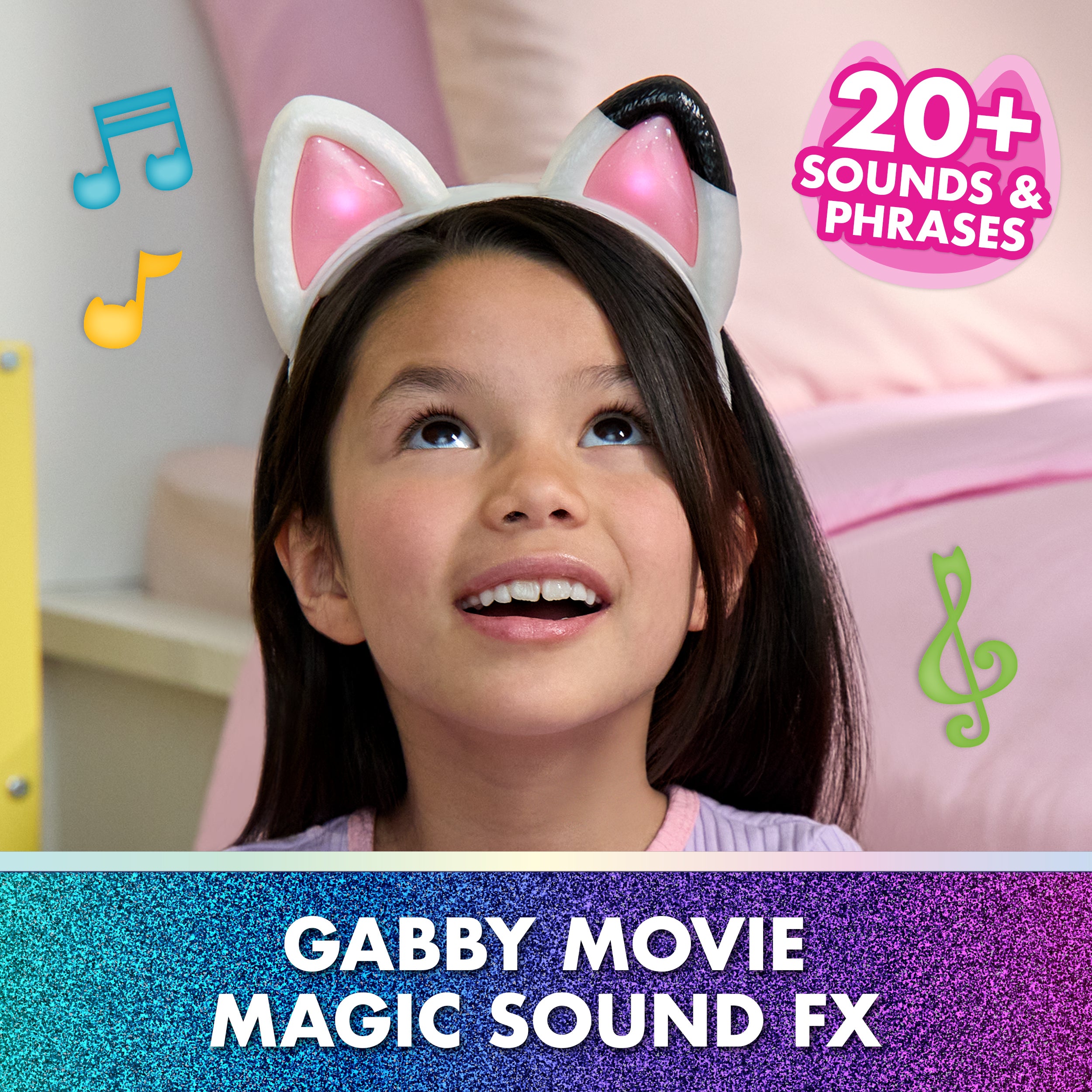 Gabby's Dollhouse: The Movie, Meow-mazing Interactive Ears, Headband with Lights, Sounds & 3 Modes of Play, Kids Toys for Girls & Boys Ages 3 and Up