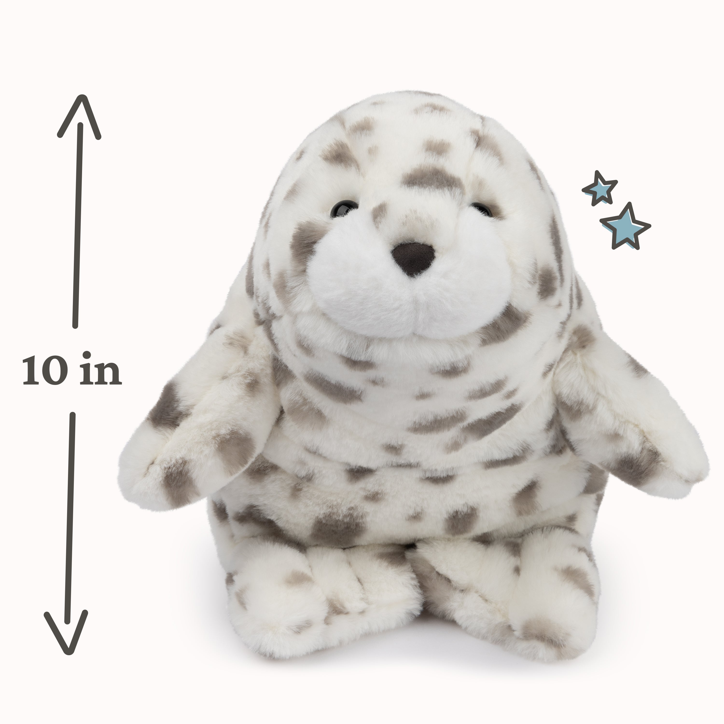 GUND Nuri Leopard Seal Plush, Premium Stuffed Animal for Ages 1 and Up, White/Gray, 10”