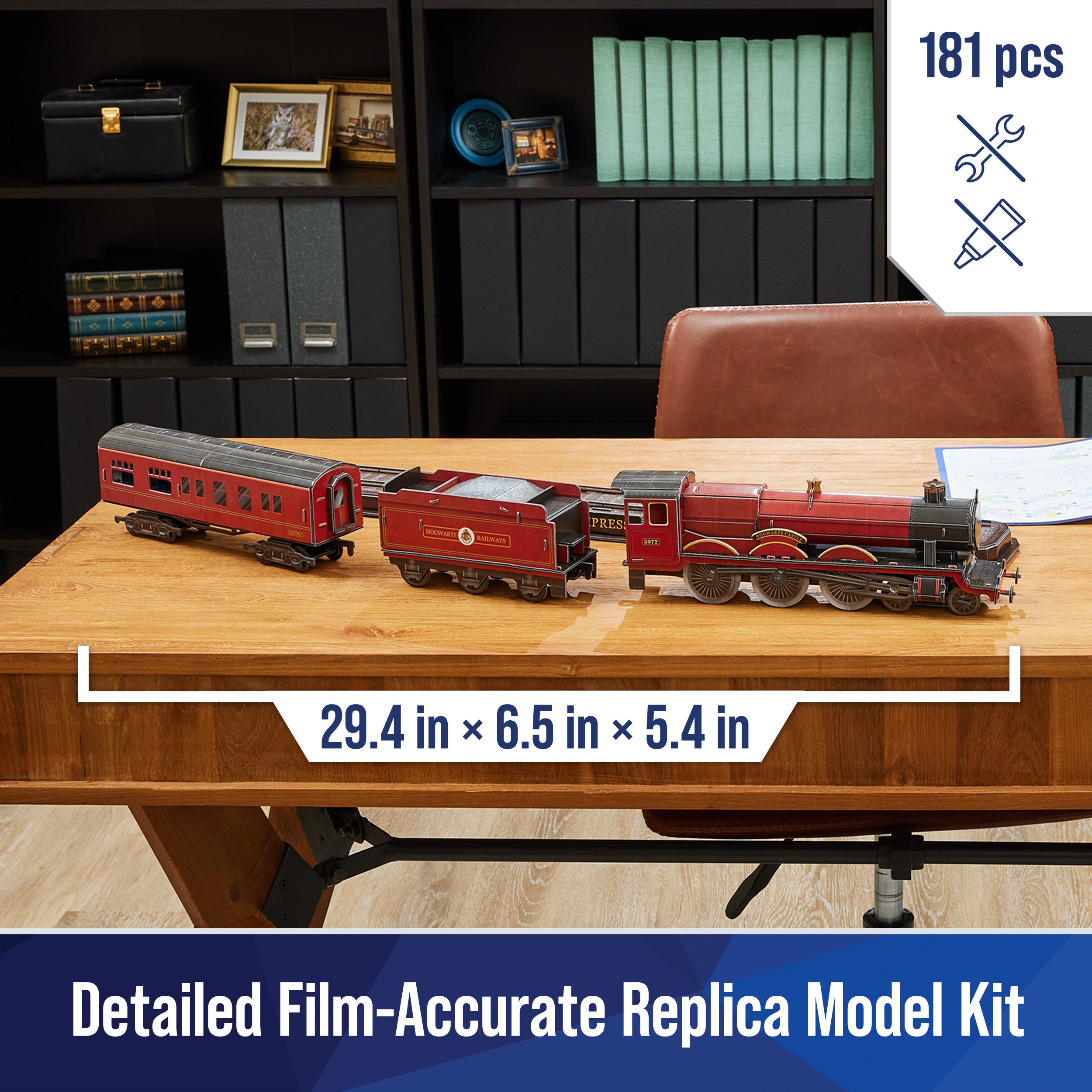 4D Build, Harry Potter Hogwarts Express 3D Model Kit, Harry Potter Collectibles & Desk Decor, Adult Puzzle, Building Toys, 181 Pieces, 3D Puzzles for Ages 12 & Up