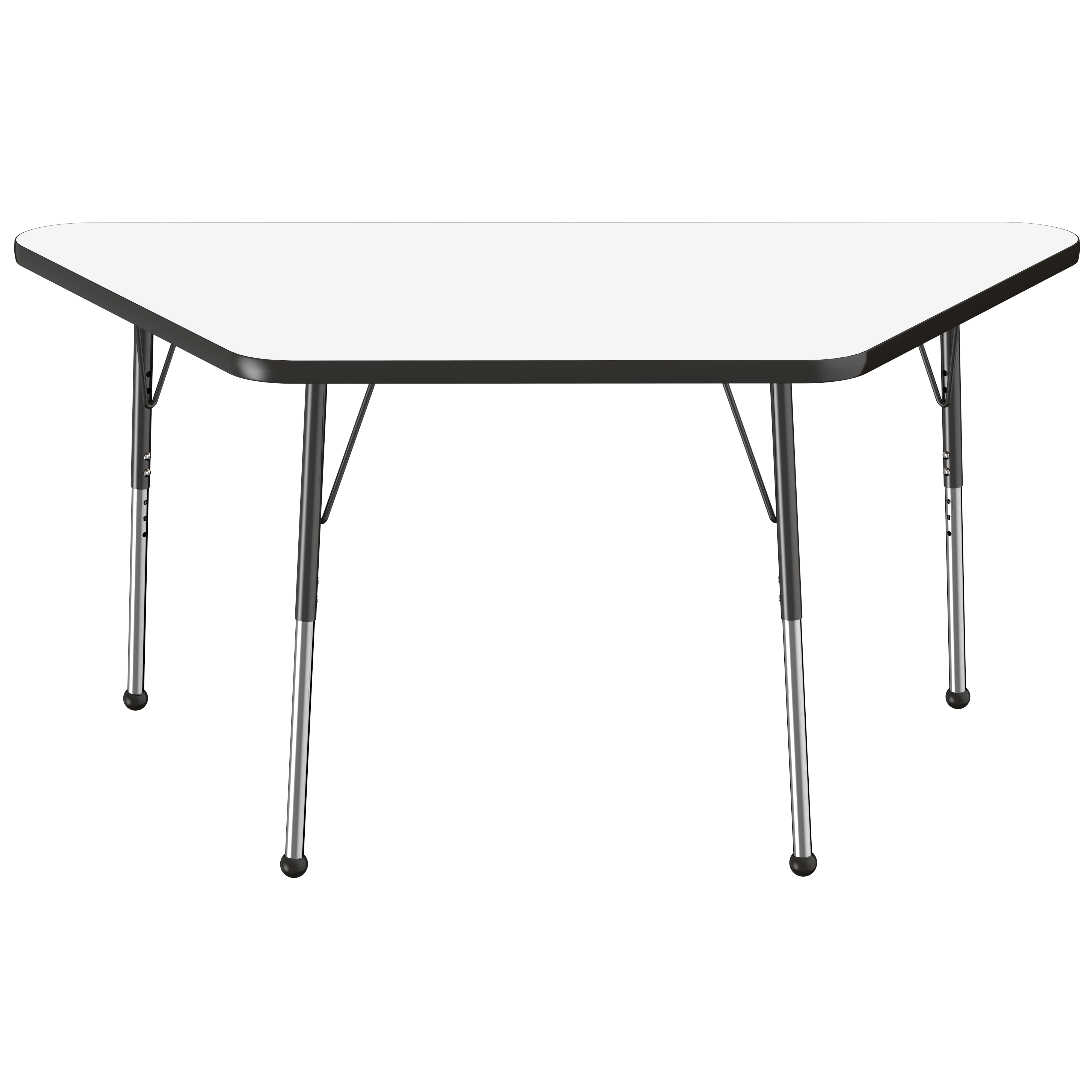 30" x 60" Trapezoid Dry-Erase Activity Table with Adjustable Standard Ball Glide Legs - Whiteboard/Black